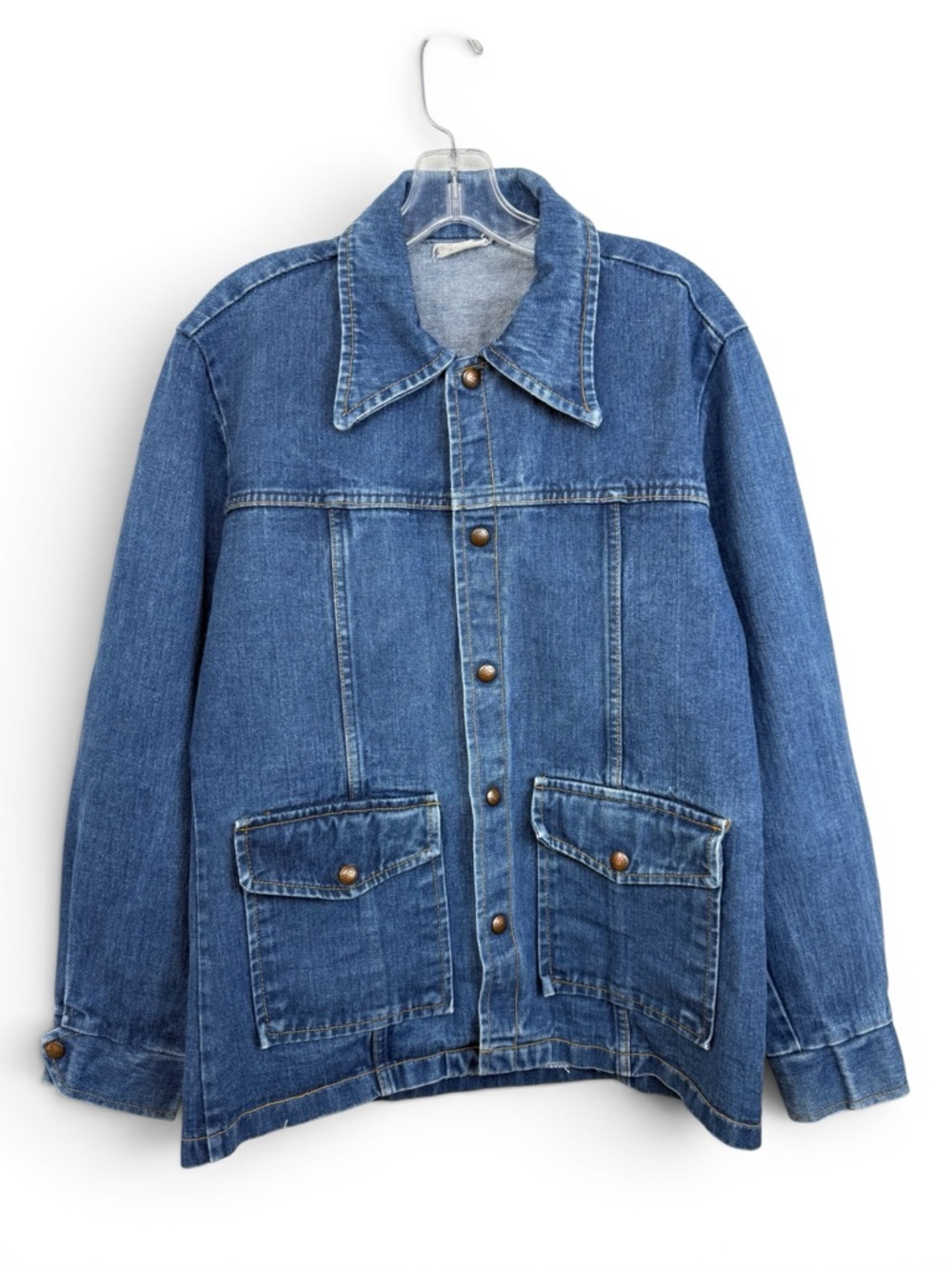 Vintage 70s Jean Jacket Chore Coat Size Medium Olympic